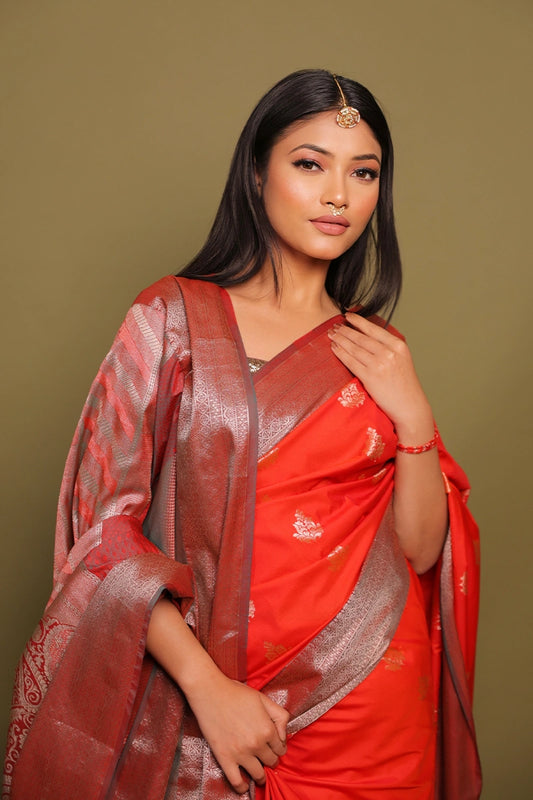 Salsa - Mysore Red Kanchi Silk Saree